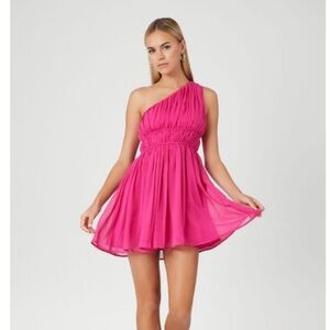 One-Shoulder Pink Dress